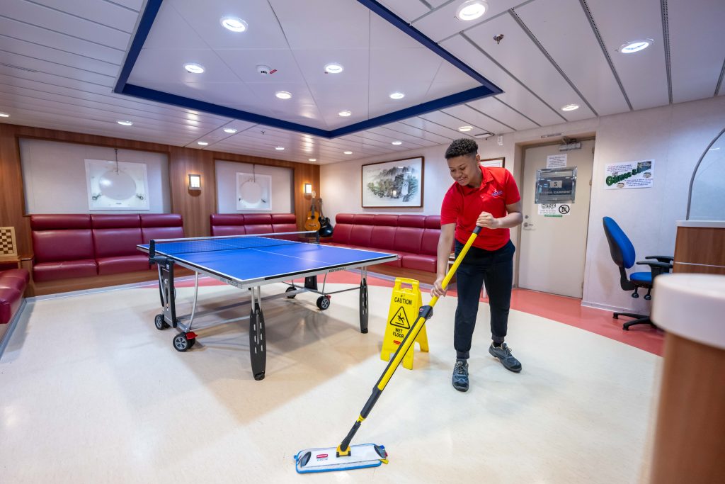 CLEANING THE FLOOR