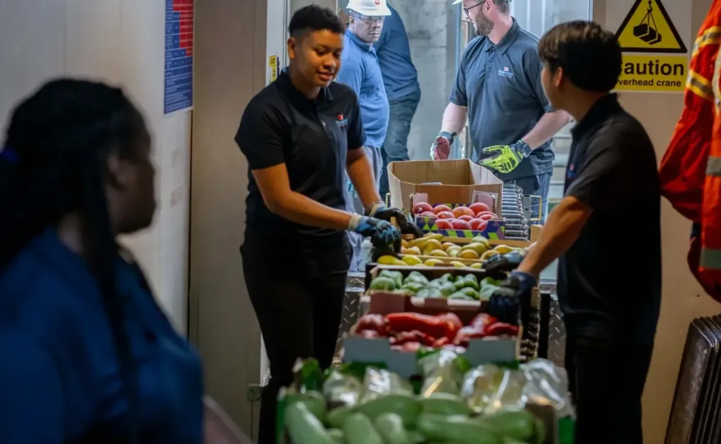 Team preparing food